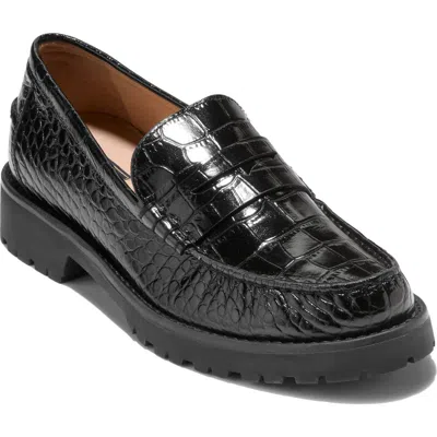 Cole Haan Treena Lug Penny Loafer In Black