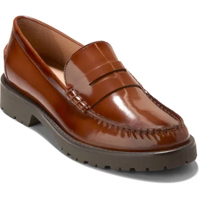 Cole Haan Treena Lug Penny Loafer In Brown