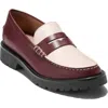 Cole Haan Treena Lug Penny Loafer In Burgundy