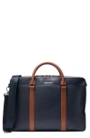Cole Haan Triboro Leather Briefcase In Navy/new British Tan