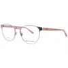 Cole Haan Unisex Rose Gold Tone Rectangular Eyeglass Frames Ch4522 In Pink