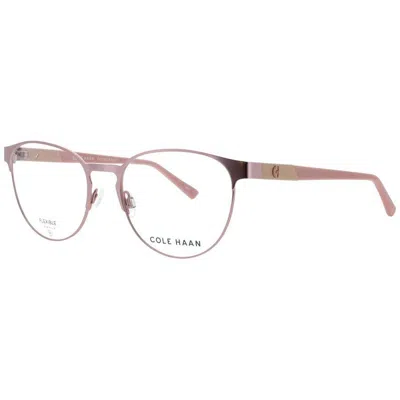 Cole Haan Unisex Rose Gold Tone Rectangular Eyeglass Frames Ch4522 In Pink