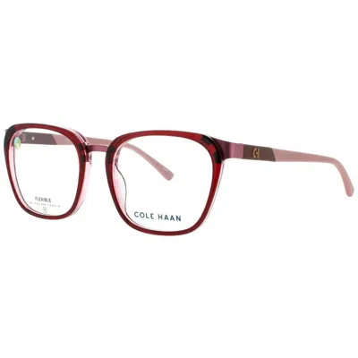 Cole Haan Unisex Transparent Oval Eyeglass Frames Ch-ch4523-604-52 In Burgundy