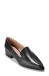 Cole Haan Vivian Pointed Toe Loafer In Black Ltr