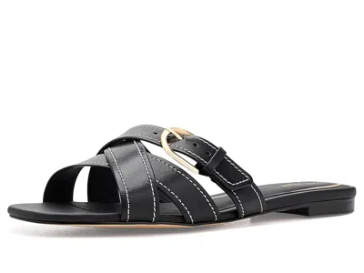 Cole Haan Velma Buckle Slide Women's Sandals Black Leather: 6 B - Medium