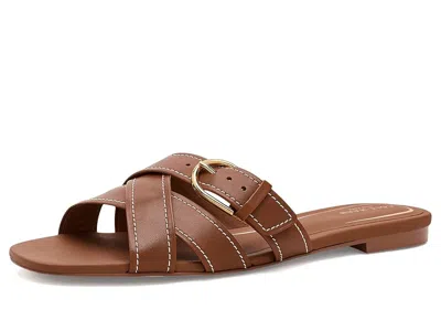 Cole Haan Velma Buckle Slide Women's Sandals British Tan Leather: 8 B - Medium In Brown