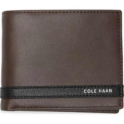 Cole Haan Veronique Slimfold Bifold Wallet In Brown/ Black