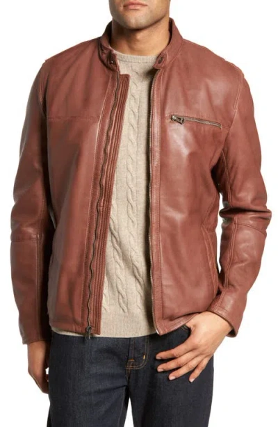 Cole Haan Washed Lamb Leather Moto Jacket
