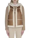 Cole Haan Waxed Suede Shearling Vest In Brown