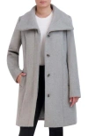 Cole Haan Women's Convertible Collar Wool Blend Coat In Light Grey