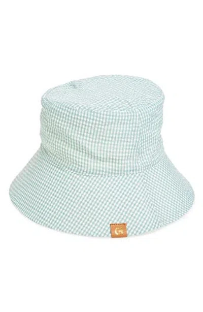 Cole Haan Windowpane Plaid Bucket Hat In Olive