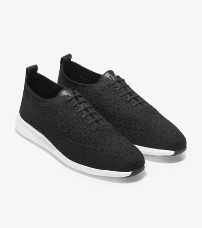 Cole Haan Women's 2.zerøgrand Wingtip Oxford Shoes In Black Knit/optic White