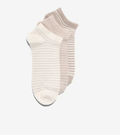 Cole Haan Women's 3-pair Textured Stripe Super Soft Low Cut Socks - Beige In Neutral