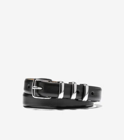 Cole Haan Women's .75 Inch Harness Belt With Feather Edge - Black Size Xs