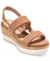 Cole Haan Aislin Wedge Sandal In Dark Caramel Suede,natural Cork