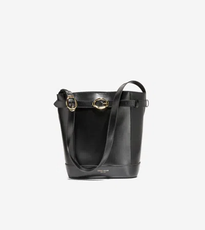 Cole Haan Alexandria Leather Bucket Bag In Black