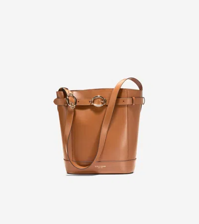 Cole Haan Alexandria Leather Bucket Bag In Brown