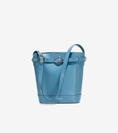Cole Haan Alexandria Leather Bucket Bag In Blue