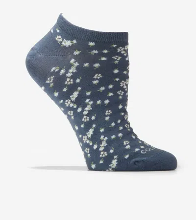 Cole Haan Women's All Over Floral Low Cut Socks - Blue