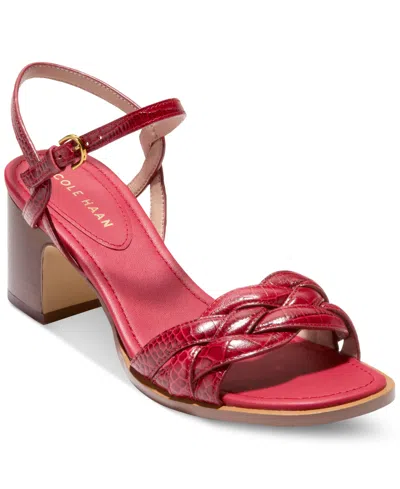 Cole Haan Women's Ambrose Braid Dress Sandals In Rio Red Croc