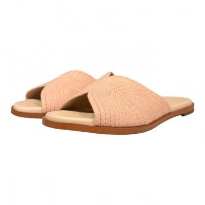 Cole Haan Women's Ansley Leather Slides In Blush Jute In Animal Print