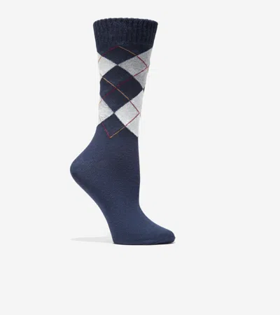 Cole Haan Women's Argyle Casual Crew Socks - Blue
