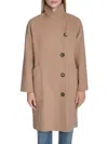 Cole Haan Chevron Textured Wool-blend Jacket In Brown