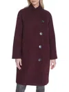 Cole Haan Women's Asymmetric Wool-blend Coat In Burgundy
