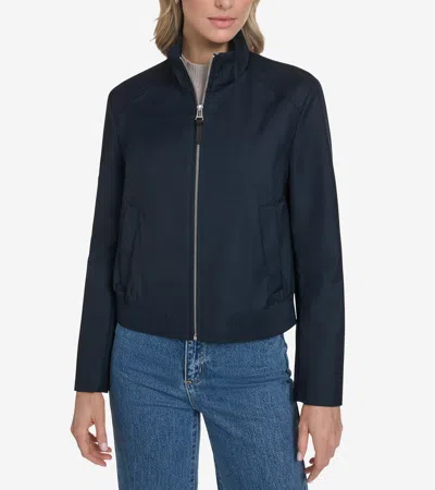 Cole Haan Women's Bomber Style Jacket - Blue Size Xs