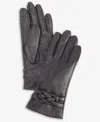 Cole Haan Women's Braided-cuff Leather Gloves In Multi