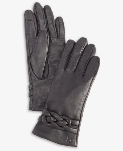 Cole Haan Women's Braided-cuff Leather Gloves In Multi