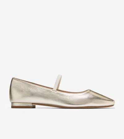Cole Haan Women's Bridget Mary Jane Ballet Flats - Gold Size 9.5 In Metallic