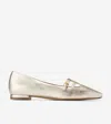Cole Haan Women's Brigid T Strap Ballet Flats - Gold Size 7 In Gold
