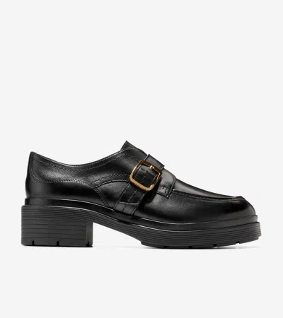 COLE HAAN COLE HAAN WOMEN'S CARLITTA MONK STRAP LUG OXFORDS - BLACK SIZE 8.5