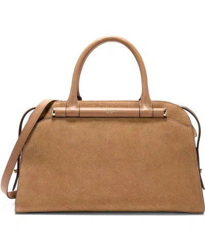 Cole Haan Catherine Medium Suede Satchel In Brown