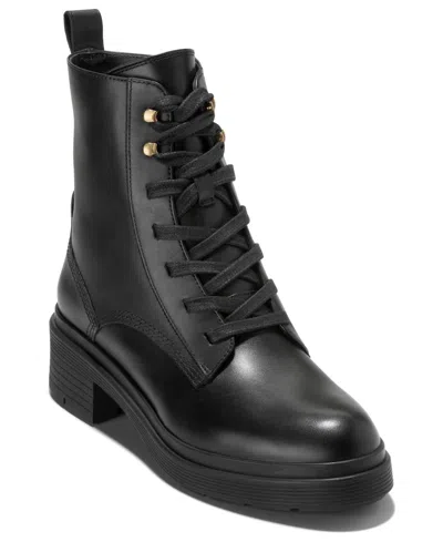Cole Haan Women's Cherise Lace-up Lug Boots In Black