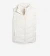 Cole Haan Women's Chevron Polyfill Zip Front Vest - White Size Large In Ivory