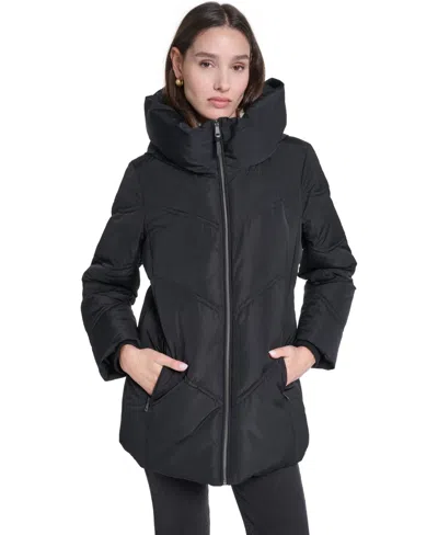 Cole Haan Women's Chevron Quilted Down Puffer Jacket In Black