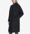 Cole Haan Asymmetric Wool Blend Coat In Black