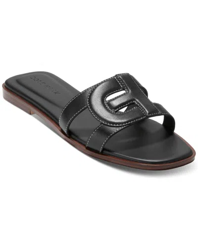 Cole Haan Women's Chrisee Flat Sandals In Black Leather