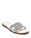 COLE HAAN WOMEN'S CHRISEE SQUARE TOE GRAY SLIDE SANDALS