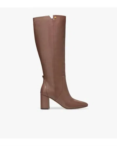 Cole Haan Women Chrystie Tall Block Heel Leather Boots In Brown In Multi