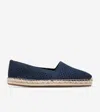 Cole Haan Cloudfeel Womens Leather Trim Slip On Espadrilles In Blue
