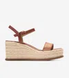 Cole Haan Keeton Cloudfeel Espadrille Ankle Strap Platform Wedge Sandal In Brown