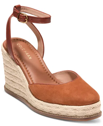 Cole Haan Women's Cloudfeel Kyra Espadrille Wedges In British Tan Suede