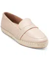 Cole Haan Women's Montauk Almond Toe Black Espadrille Loafers In Sandollar