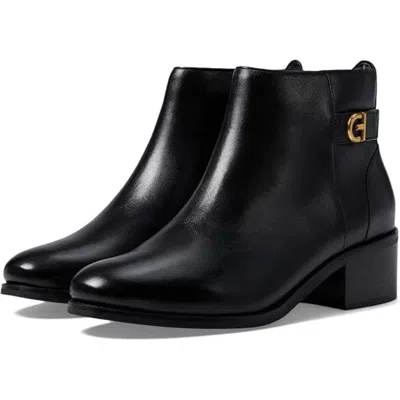Cole Haan Women's  Holis Boots Black Leather Almond Toe Ankle Bootie Zogg2169
