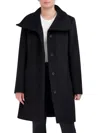 Cole Haan Convertible Collar Button Up Coat In Black
