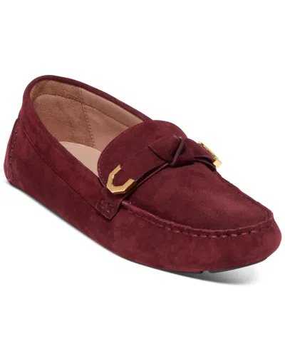 Cole Haan Women's Evelyn Bow Driver Loafers In Bloodstone Suede