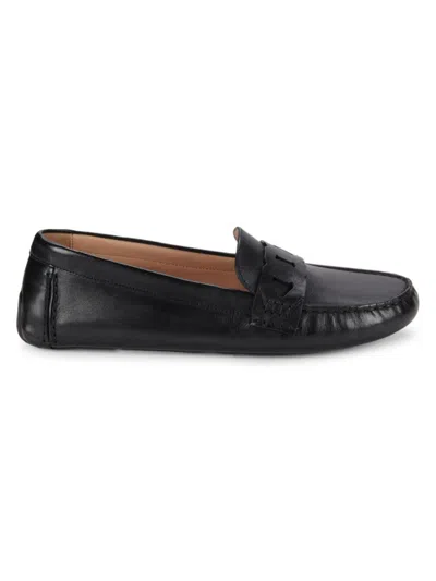 COLE HAAN WOMEN'S EVELYN CHAIN LEATHER DRIVING LOAFERS